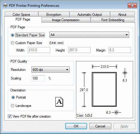 Screenshot of PDF Printer for Windows 7